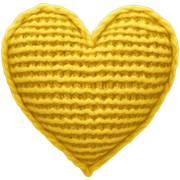 Knitted yellow heart sticker