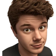 smiling boy with brown hair sticker