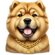 Chow chow wearing gold chain sticker
