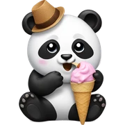 Panda eating ice cream sticker