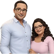 happy couple in stylish outfits sticker