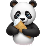 Panda eating ice cream sticker