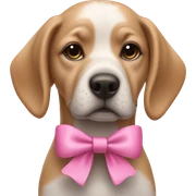 dog wearing pink bow  sticker