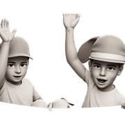 monochrome boys wearing hats sticker