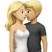 blonde boy kissing blonde girl sticker