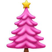pink christmas tree sticker