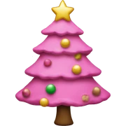 pink Christmas tree sticker