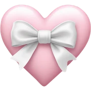 Pastel pink heart with white bow sticker