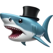 Shark with a top hat sticker