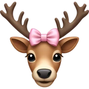 reindeer with a pale pink bow sticker