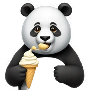 Panda eating ice cream sticker