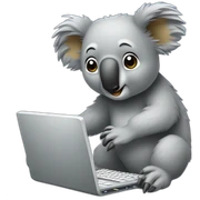 Koala Bear typing computer sticker