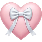 Pastel pink heart with white bow sticker