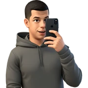 smiling boy taking selfie sticker