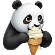 Panda eating ice cream sticker