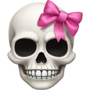 Skull with a pink bow sticker