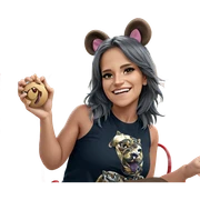 smiling girl with animal ears sticker