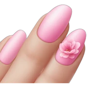 Pink heart-pink flower-pink nails sticker