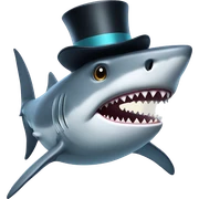 Shark with a top hat sticker