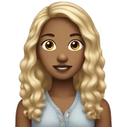Light skin girl with long hair and freckles sticker