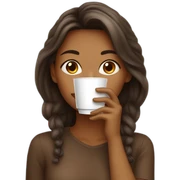 Girl drink coffee sticker