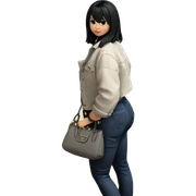 girl with black denim style sticker