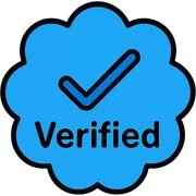 blue tick Instagram verification badge with text sticker