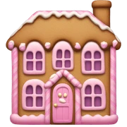 A pink gingerbread house sticker