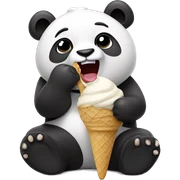 Panda eating ice cream sticker