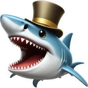 shark with tophat sticker