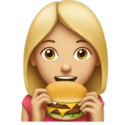 girl eating a burger sticker
