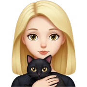 girl with black cat sticker