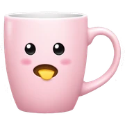 Single light pink mug cute sticker