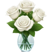 White rose bouquet in a glass vase sticker