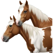 Happy paint horse with bay quarterhorse  sticker