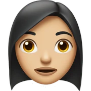 A girl with long straight black hair and brown eyes is angry sticker