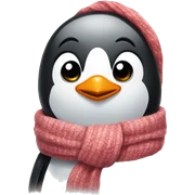 Penguin with a bow and a scarf sticker