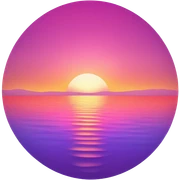 Seaside sunset sticker