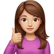 Thumbs up girly nails, brown hair sticker