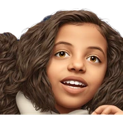 realistic portrait of brown hair sticker