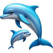 Dolphin and baby dolphin  sticker