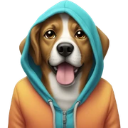 Dog wearing a hoodie sticker