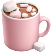 Light Pink mug of hot chocolate with marshmallows  sticker