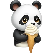 Panda eating ice cream sticker
