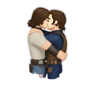 Bucky Barnes kissing Captain America sticker