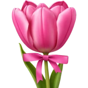 Pink tulips with a bow sticker