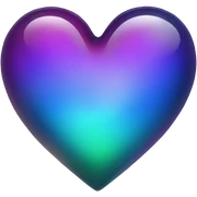 Dark rainbow glass heart sticker