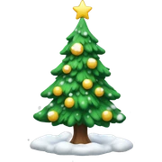 A Christmas tree with snow sticker