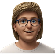 blue eyed boy in glasses sticker