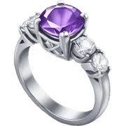 ring with purple diamond sticker